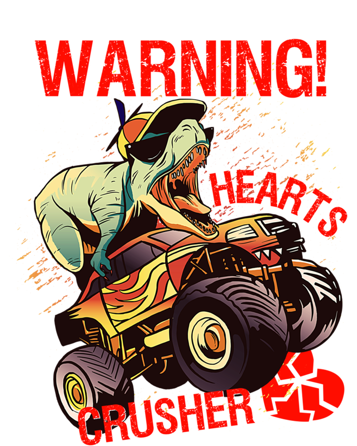 Warning Hearts Crusher T Rex Dinosaur Riding Monster Truck Great Gift T-Shirt