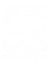 Skiing Ski Dad Is Going Downhill Fast Skiers Gift Striped Beanie with Solid Band