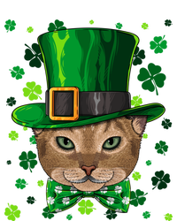 Abyssinian St Patricks Day Cat Leprechaun Hat Shamrock Funny Gift T-Shirt