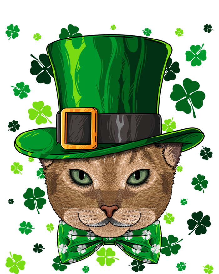 Abyssinian St Patricks Day Cat Leprechaun Hat Shamrock Funny Gift T-Shirt