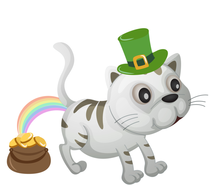 Cat St Patrick's Day Cat Lovers Leprechaun Lucky Irish Green Gift 16 in Basic Backpack