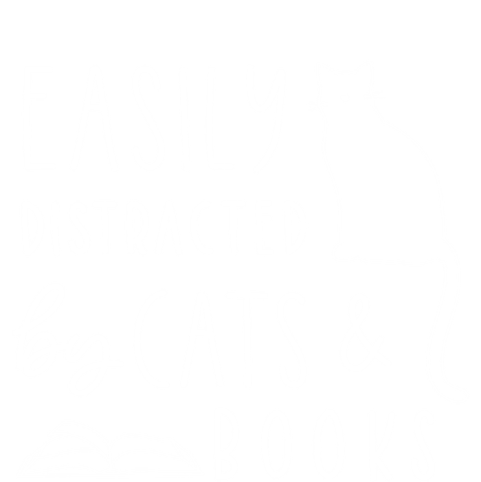 Easily Distracted Cats And Books Funny Gift For Cat Lovers Meaningful Gift Women's T-Shirt