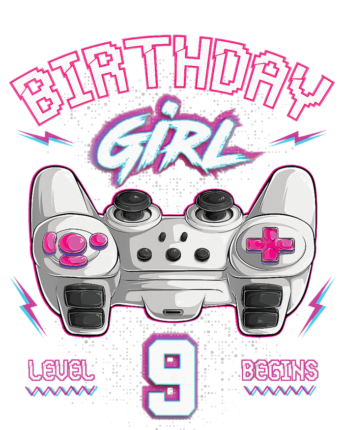 9Th Birthday  Gamer Level 9 Begins Video Games Girls Softstyle Adult Sport Polo