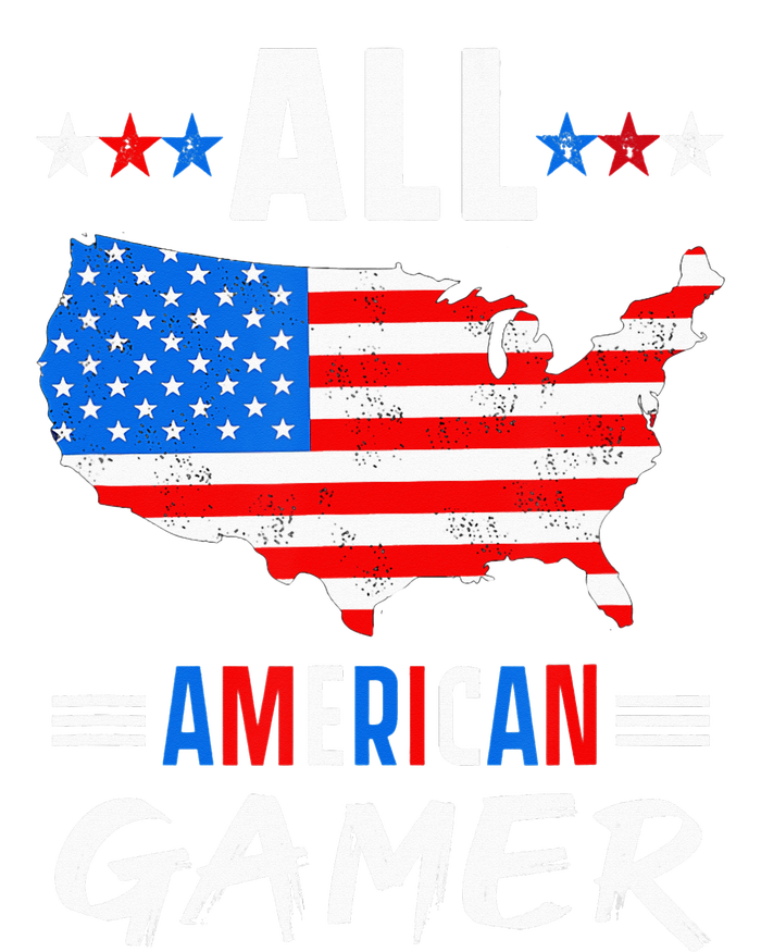 All American Gamer Fourth Of July Usa Map Us Flag Patriotic T-Shirt