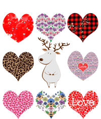 White Deer Funny Retro Floral Hearts Pattern Valentines Day Meaningful Gift T-Shirt