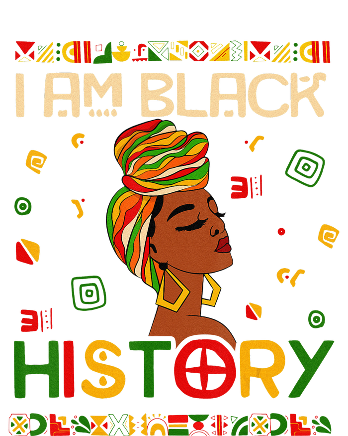 I Am Black History Month African American Womens Funnel Neck Pullover Hood