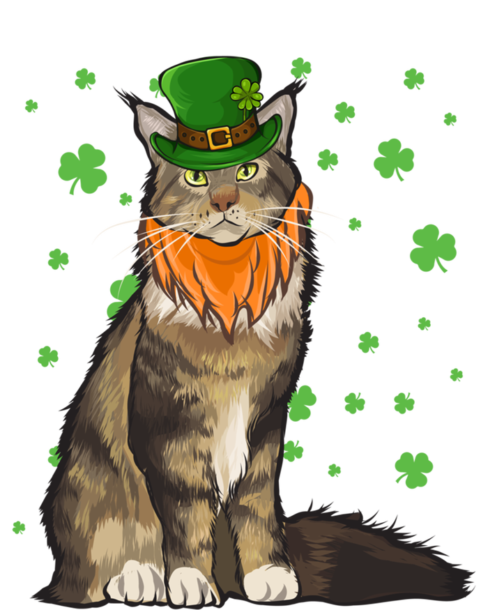 St Patricks Day Maine Coon Cat Shamrock Gift Canvas