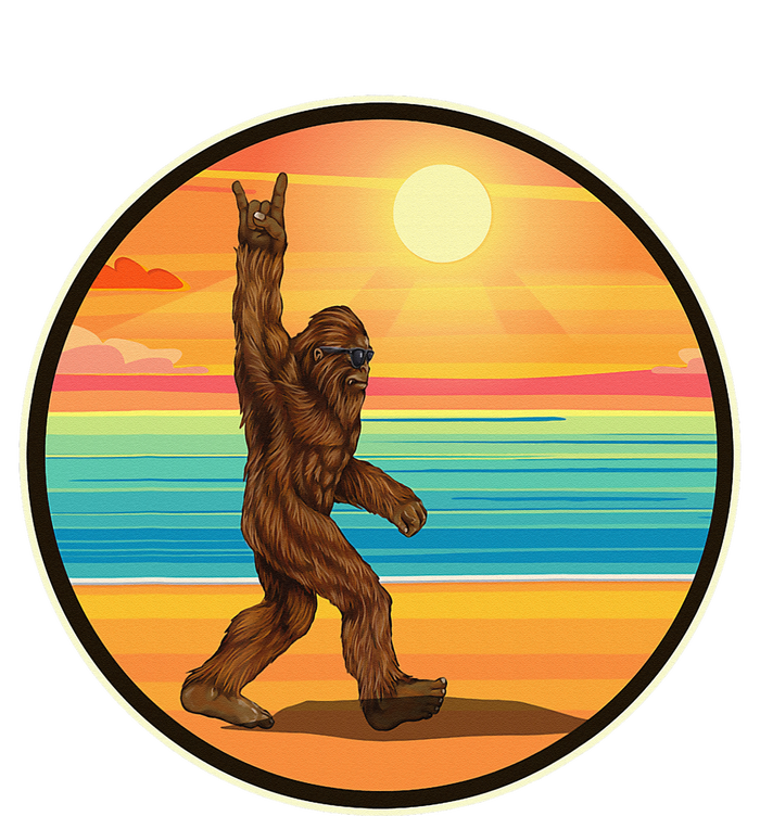 Funny Bigfoot Loves Rock And Roll Sunglasses, Walking On The Beach T-Shirt