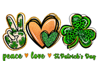 Peace Love St Patrick's Day Leopard Lucky Shamrock T-Shirt