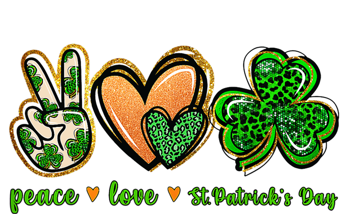 Peace Love St Patrick's Day Leopard Lucky Shamrock T-Shirt