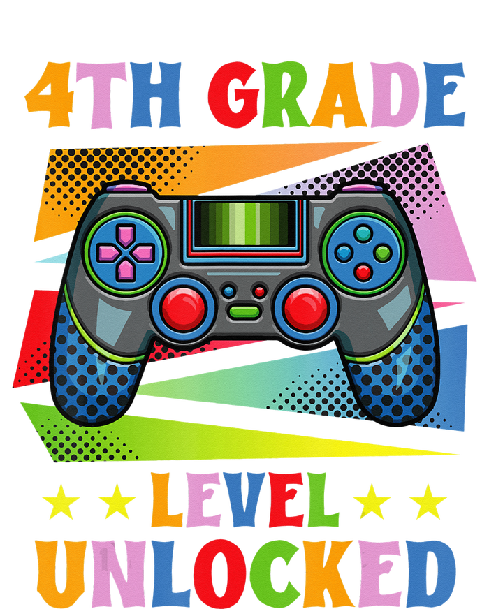 Back To School Video Gamer Level 4Th Grade Unlocked V-Neck T-Shirt