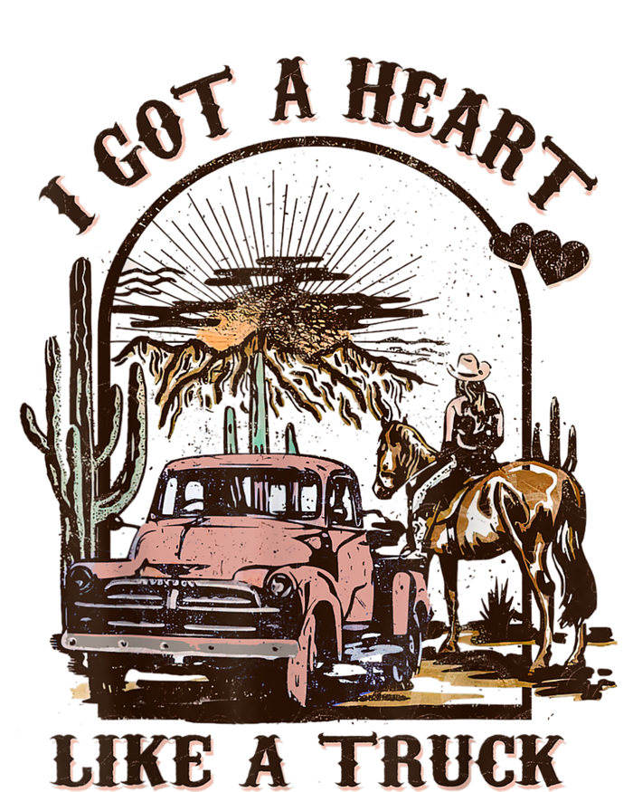 Western Sunset Cowgirl I Got A Heart Like A Truck Premium T-Shirt