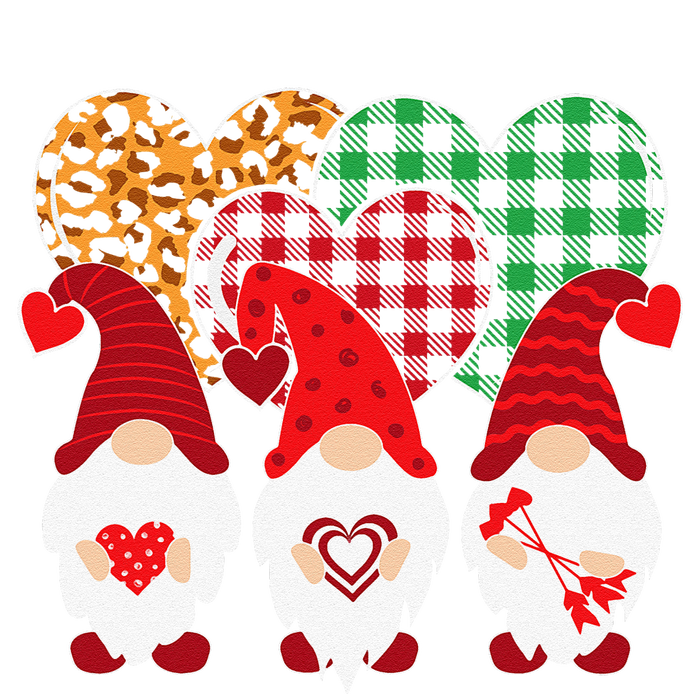 Valentine Gnomes Holding Heart Leopard Happy Valentine's Day T-Shirt