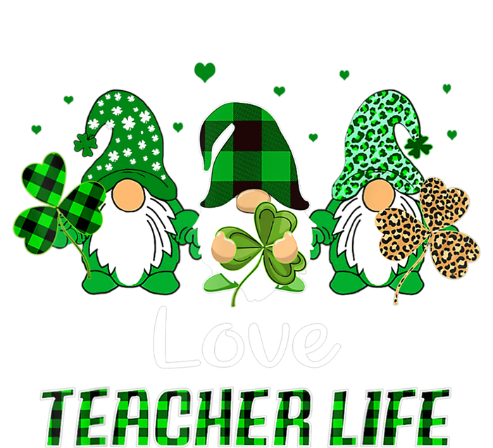 Love Teacher Life Gnome Leopard Shamrock Saint Patricks Day Kids Hoodie