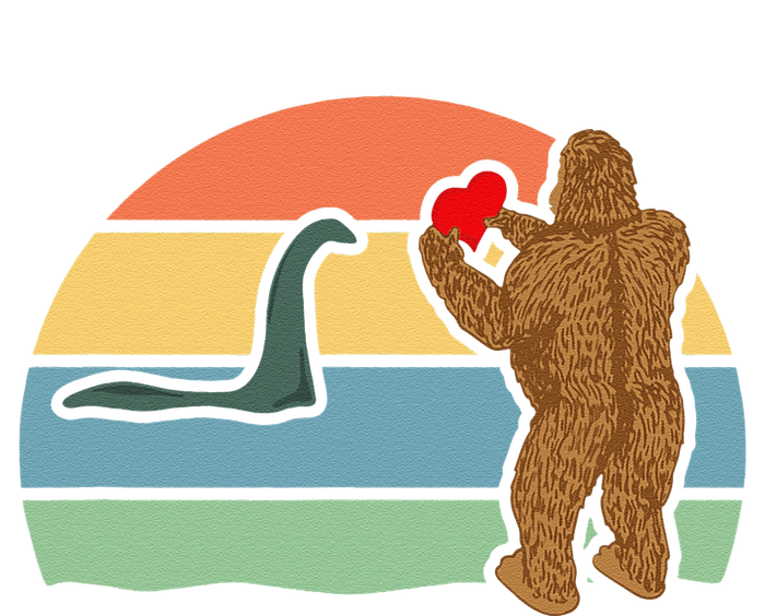 Bigfoot And Nessie Love Valentine's Day Love T-Shirt