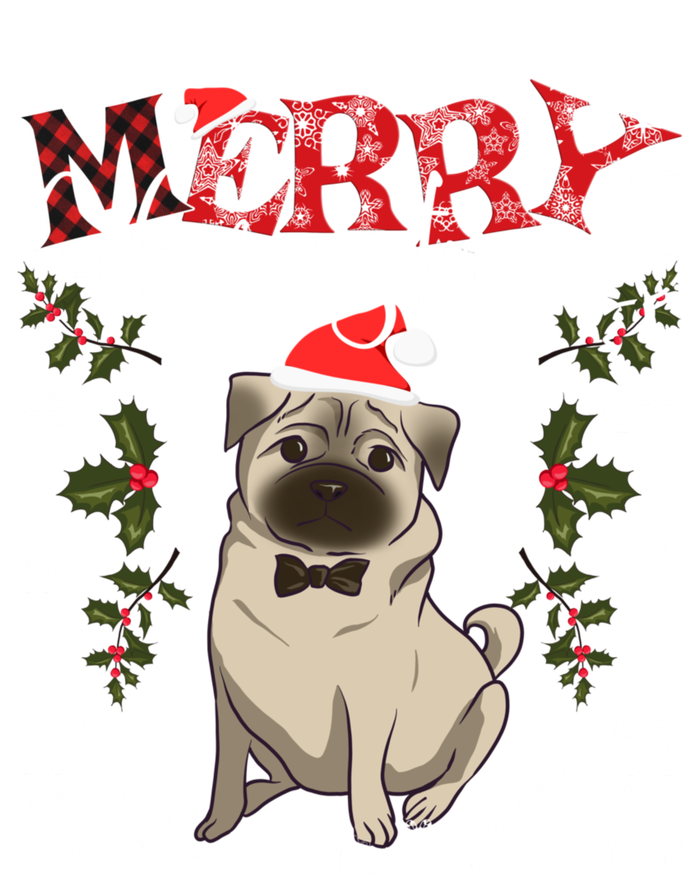 Pug Santa Hat Funny Dog Lovers Retro Family Merry Christmas Cute Gift T-Shirt