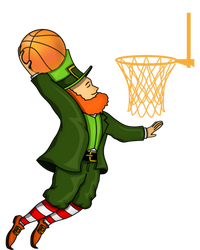 Leprechaun Dunking A Basketball St Patricks Day Gift V-Neck T-Shirt