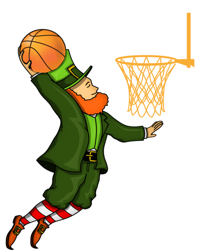 Leprechaun Dunking A Basketball St Patricks Day Gift V-Neck T-Shirt