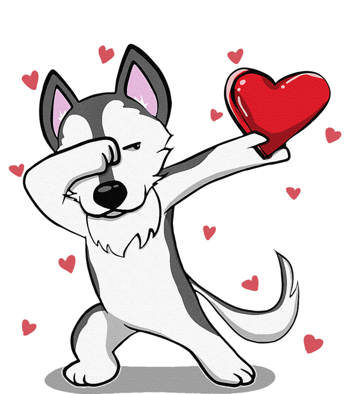 Funny Dabbing Husky Heart Valentine's Day Gifts T-Shirt