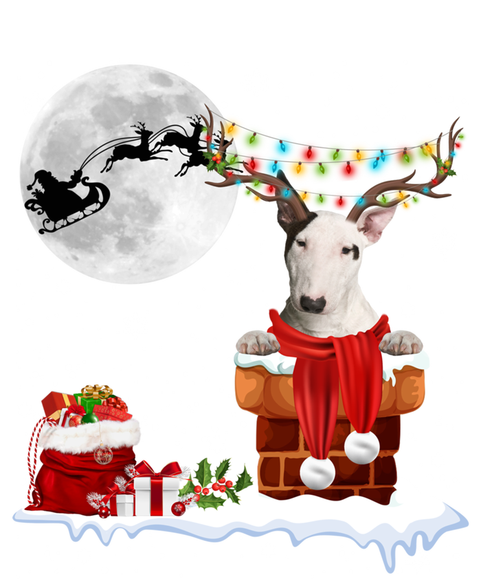 Bull Terrier Chimney Ugly Christmas Lights Xmas Pajamas Funny Gift T-Shirt