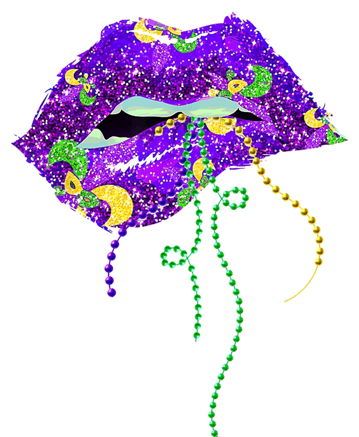 Mardi Gras Lip Beads Festive Ladies Essential Flowy Tank