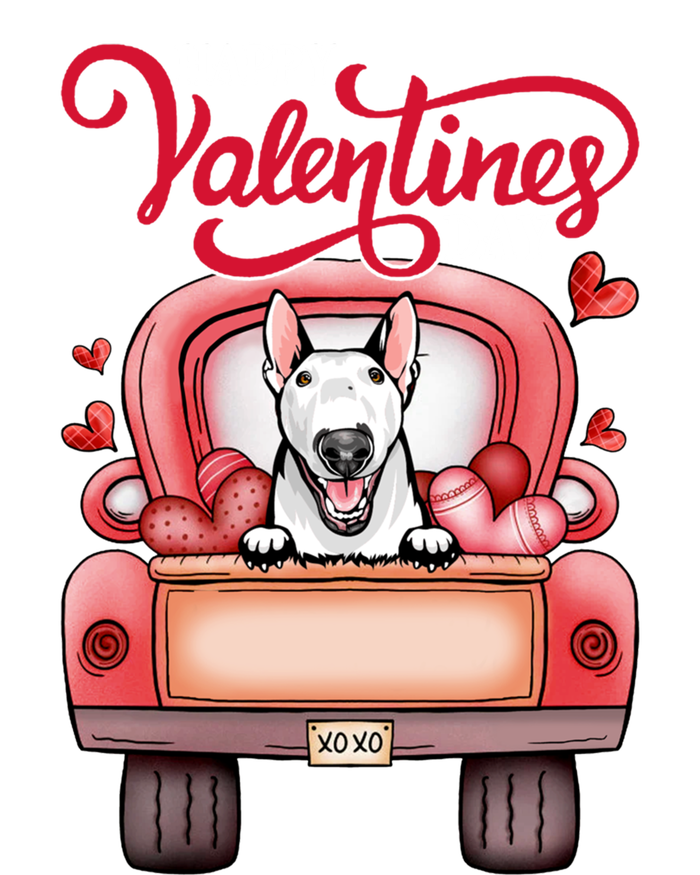 Red Truck Happy Valentines Day Bull Terrier Dog Hearts Gift T-Shirt