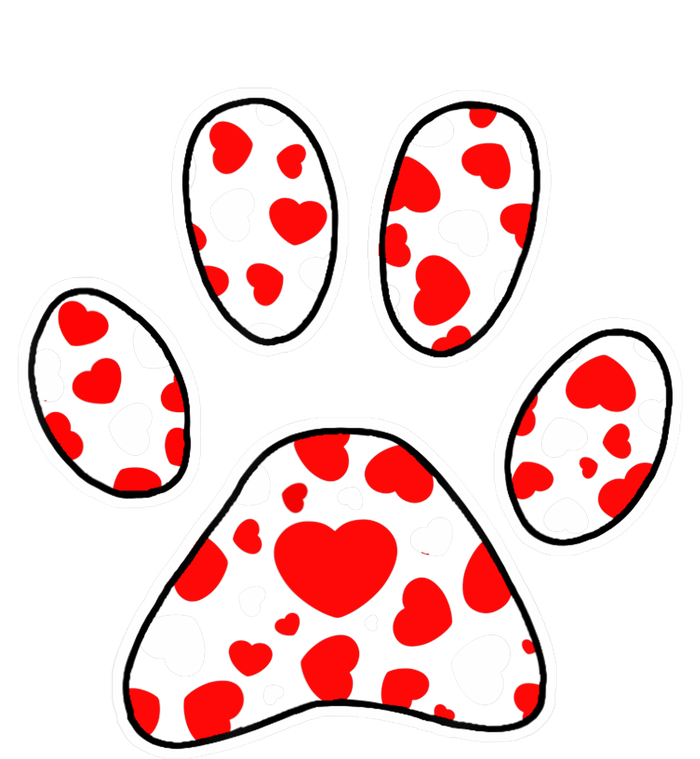 Paw Print Heart Pattern Valentines Day Cute Dog Puppy Love Cooling Performance Long Sleeve Crew