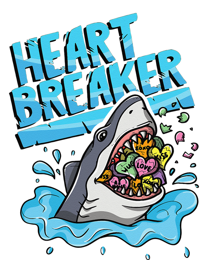 Heartbreaker Shark Eating Hearts Valentine's Day Cooling Performance Long Sleeve Crew