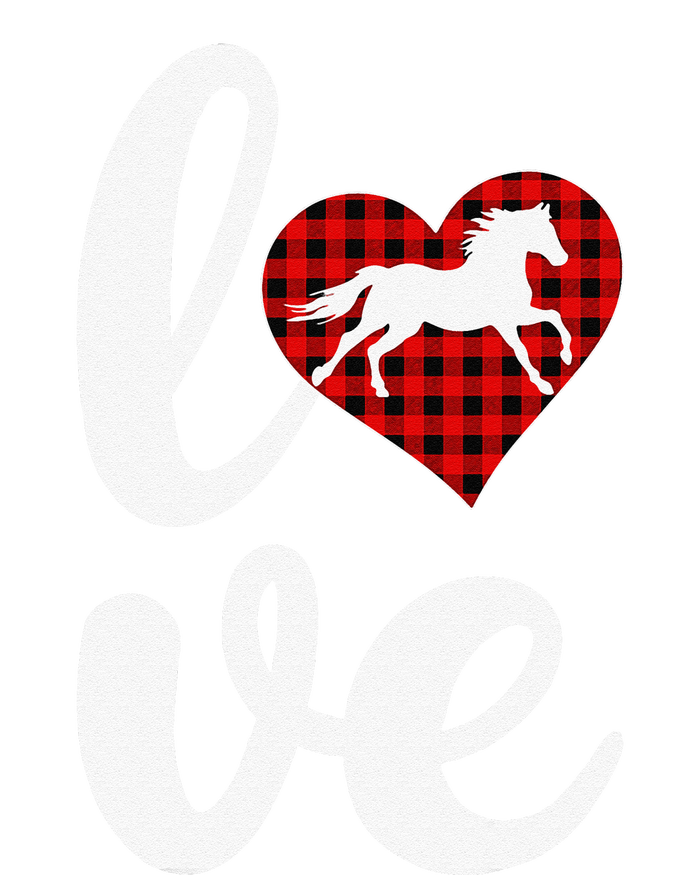 Horse Lover Funny Buffalo Plaid Love Horse Valentine's Day T-Shirt