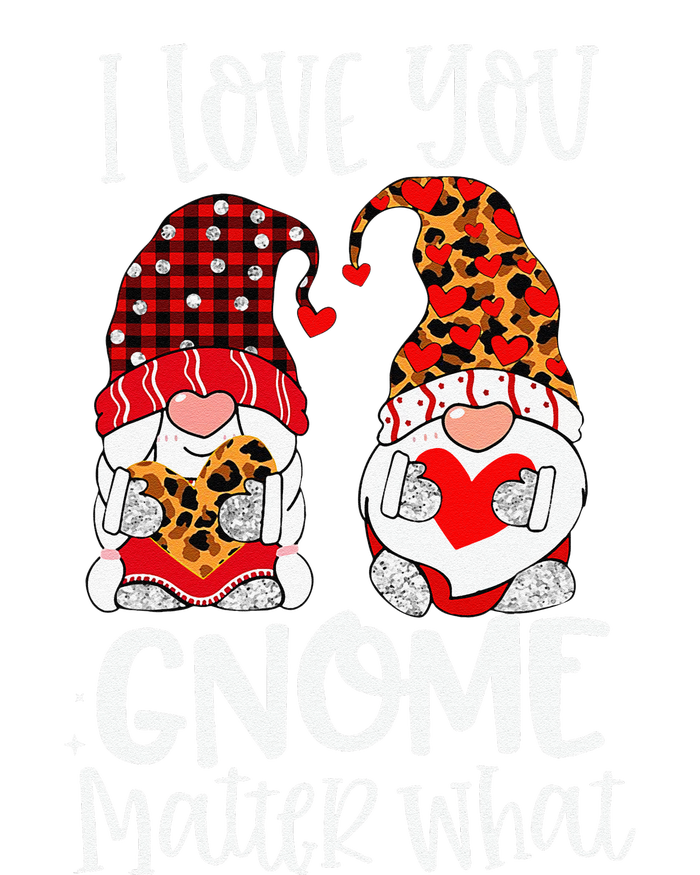 I Love You Gnome Matter What Buffalo Plaid Valentine's Day Long Sleeve Shirt