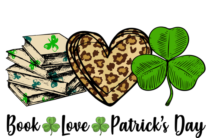 Book Love Shamrock Leopard Heart Book Lover St Patrick's Day Funny Gift T-Shirt