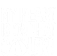 My Heart Is On That Court Basketball Dad Basketball Mom Gift Full-Length Apron With Pockets