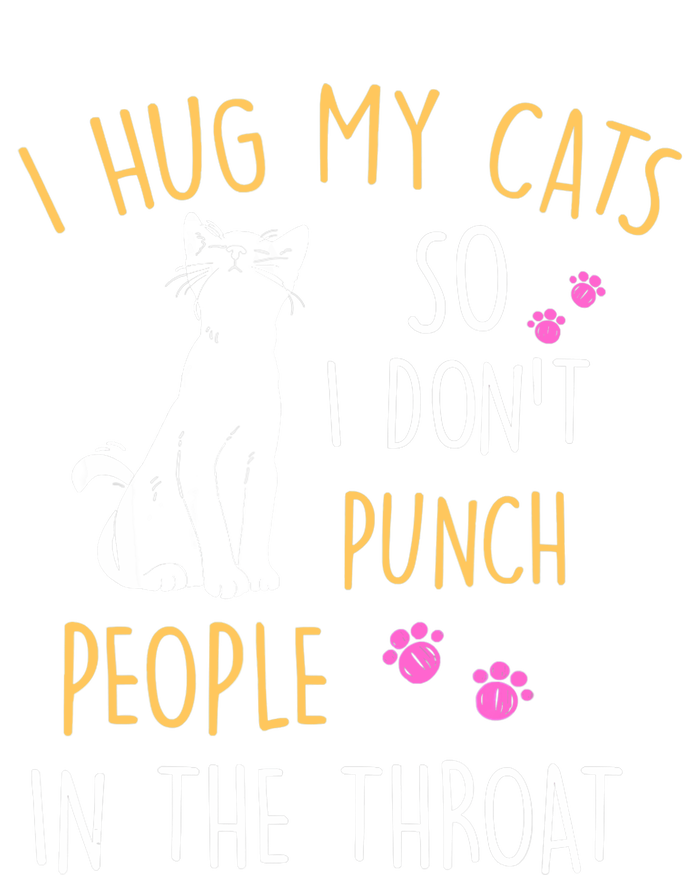 Funny Cat I Hug My Cat So I Don't Punch People In The Throat Snapback Five-Panel Rope Hat