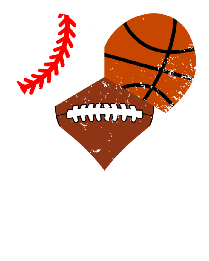 Ball Mom Funny Baseball Football Basketball Mom Ladies Long Sleeve Shirt