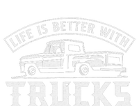 Life Is Better With Trucks Truck Driver Pickup Trucks Striped Beanie with Solid Band