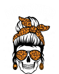 Momster Halloween Costume Skull Mom Messy Hair Bun Monster Gift Full Zip Hoodie