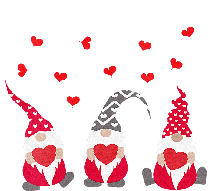 Womens Heart Gnome Valentine's Day Couple Matchings Love T-Shirt