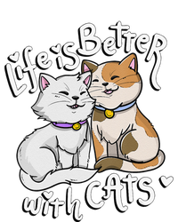 Womens Valentine's Cat Lover Life Is Better With Cats Mother's Day Cooling Performance Long Sleeve Crew