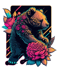 Design Featuring A Bear In Vibrant Neon Colors With A Retro Aesthetic T-Shirt