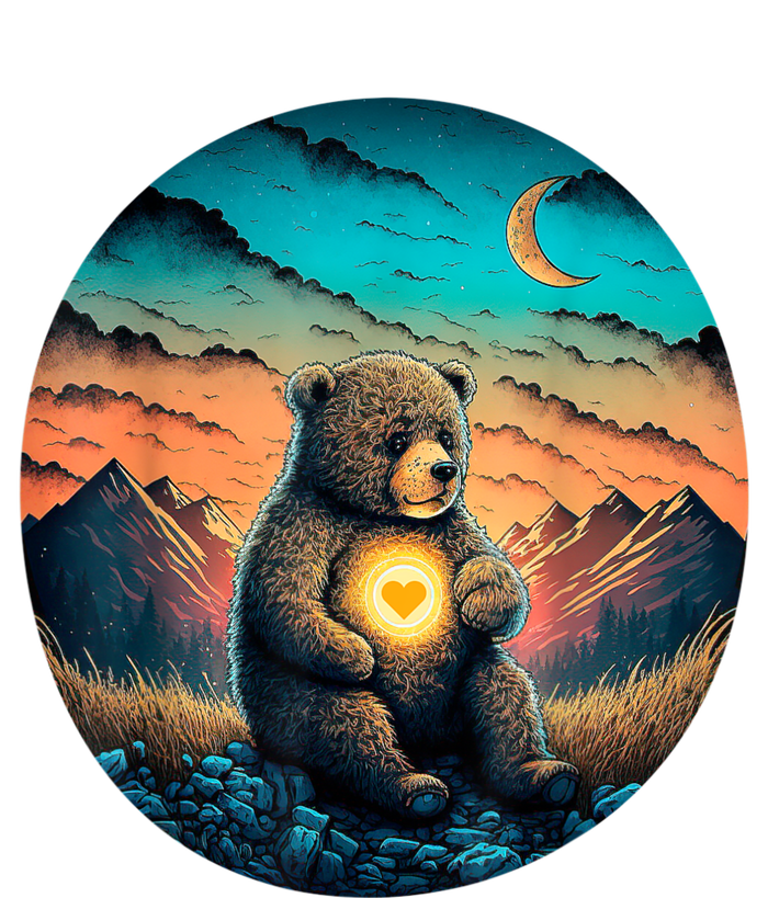 Cute Teddy Bear Sunset Mountains Vintage T-Shirt