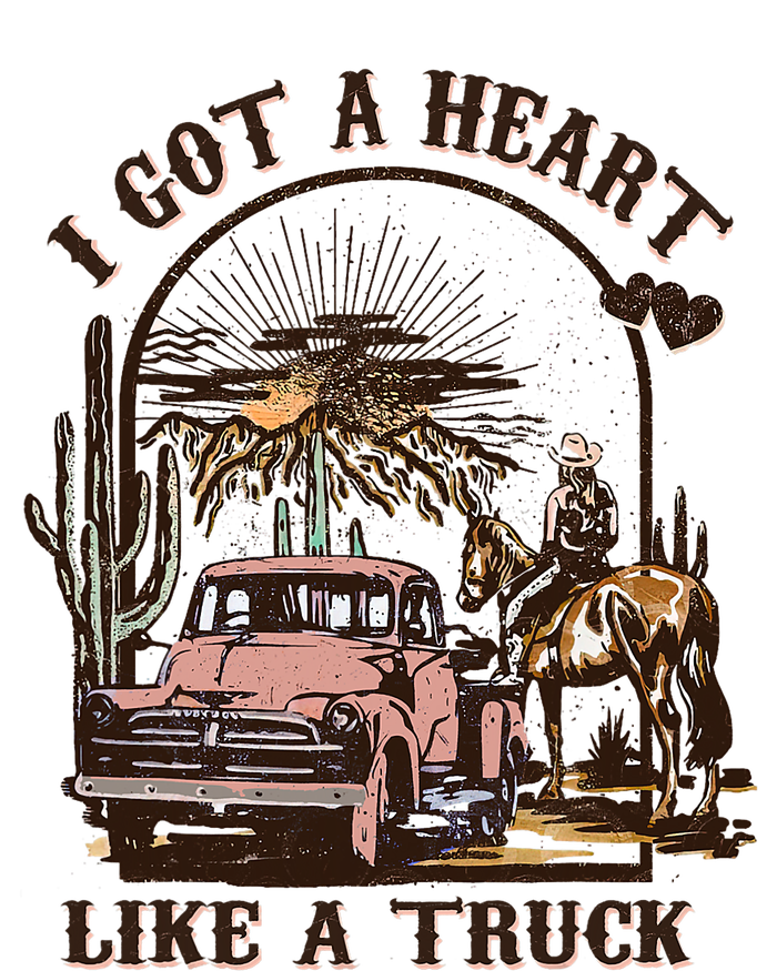 Western Sunset Cowgirl I Got A Heart Like A Truck Microfiber Hand Towel