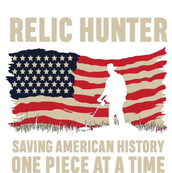 Relic Hunter Metal Detector Treasure Hunting US Flag Bumper Sticker