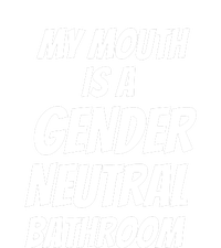 My Mouth Is A Gender Neutral Bathroom Funny Pom Pom 12in Knit Beanie