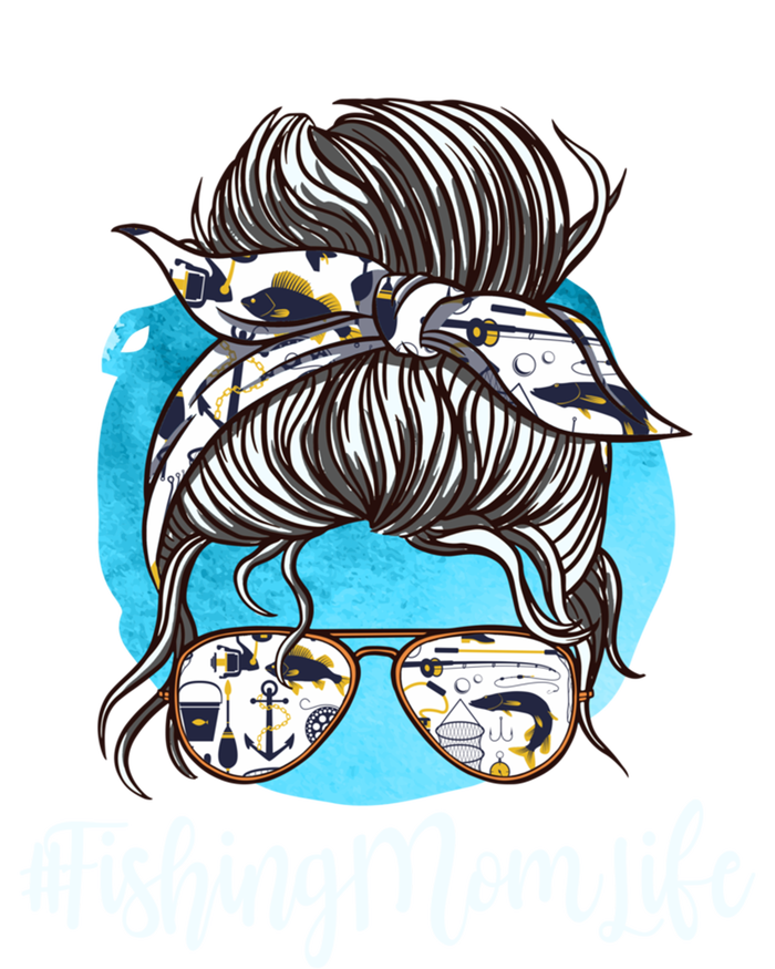 Fishing Mom Life Messy Bun Mom Funny Fishing Mom Cool Gift Women's Tri-Blend 3/4-Sleeve Raglan Shirt