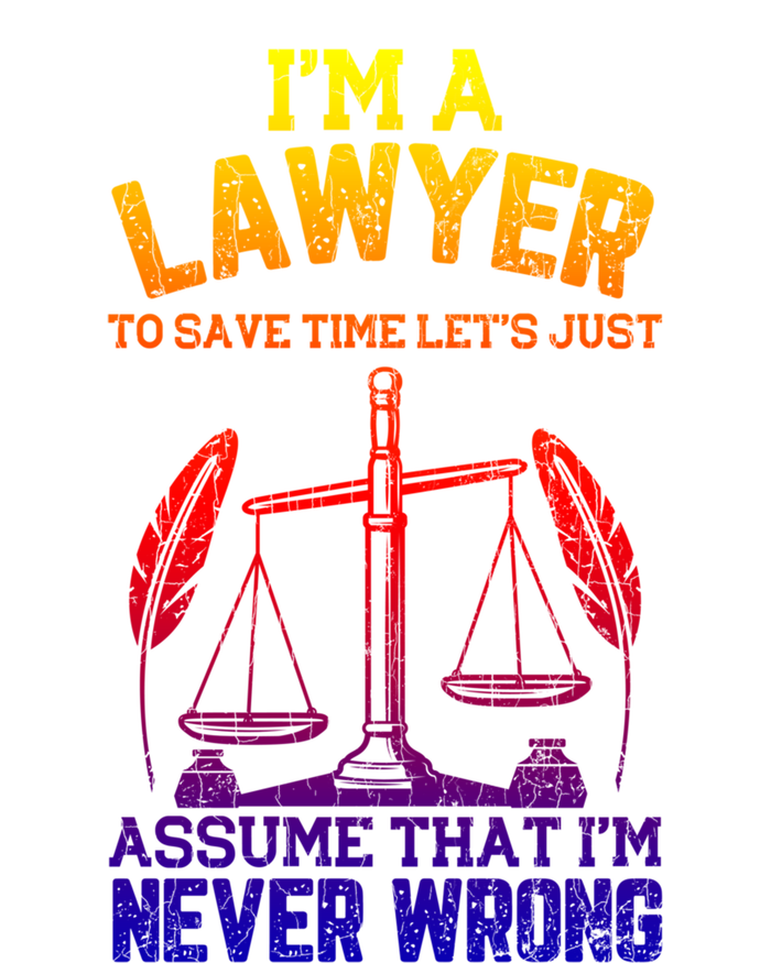 Lawyer Assume I'm Right Funny Attorney Law School Graphic Gift 16 in Basic Backpack