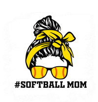 Messy Bun Softball Mom Life Bleached Game Day Cheer Mom Gift T-Shirt