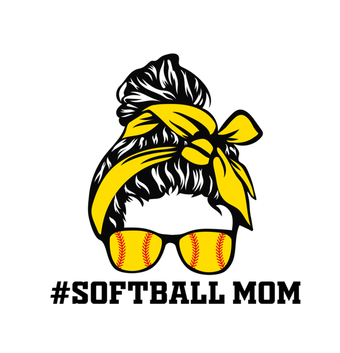 Messy Bun Softball Mom Life Bleached Game Day Cheer Mom Gift T-Shirt