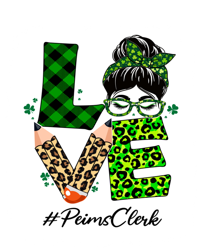 Peims Clerk Love Bleached Messy Bun St Patricks Day Meaningful Gift Kids Hoodie