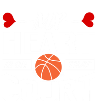 My Heart Is On That Court Basketball Mom Dad Gift Gift Hoodie