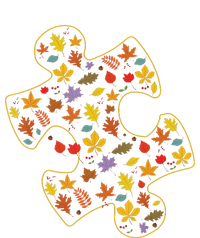 Autism Awareness Fall Leaf Autumn Thanksgiving Puzzle Piece T-Shirt